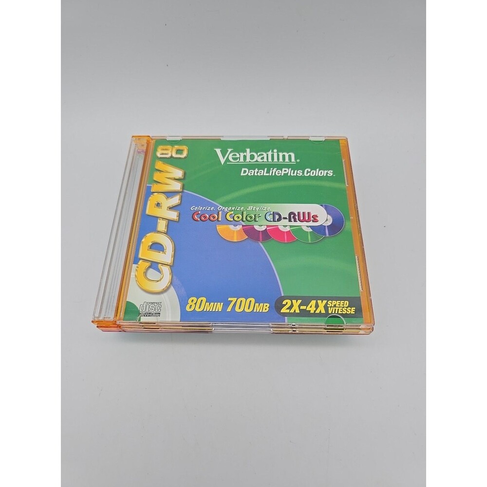 7 Verbatim CDs CD-RW DataLifePlus Colors 80 Min 700 MB Rewritable 2x-4x Spd NEW